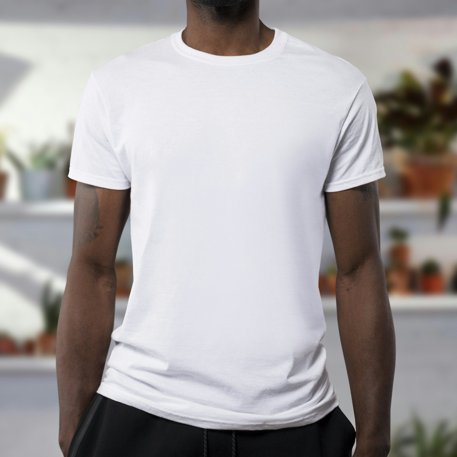 Plain white t-shirt blank before customization