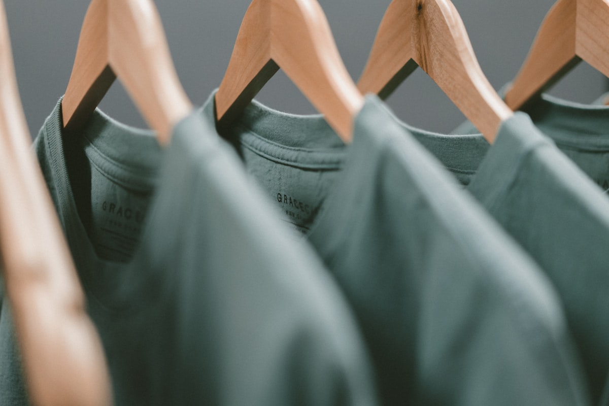 Folded custom t-shirts in multiple colors